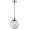 Caden Beacon 8" Wide Polished Chrome Stem Hung Mini Pendant w/ Clear S