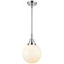 Caden Beacon 8" Wide Polished Chrome Stem Hung Mini Pendant w/ White S