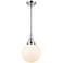 Caden Beacon 8" Wide Polished Chrome Stem Hung Mini Pendant w/ White S