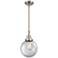 Caden Beacon 8"W Brushed Satin Nickel Stem Hung Mini Pendant w/ Clear