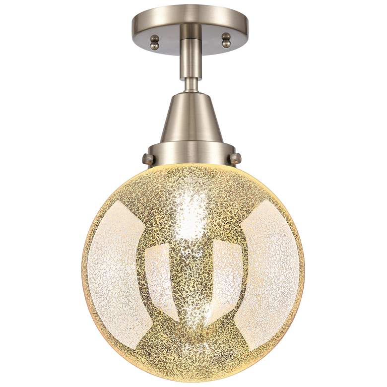 Image 1 Caden Beacon 8"W Brushed Satin Nickel Flush Mount With Mercury Shade
