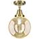 Caden Beacon 8" Wide Antique Brass Flush Mount With Mercury Shade