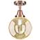 Caden Beacon 8" Wide Antique Copper Flush Mount With Mercury Shade