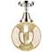 Caden Beacon 8" Wide Polished Nickel Flush Mount With Mercury Shade