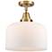 Caden Bell 12" Flush Mount - Brushed Brass - Matte White Shade