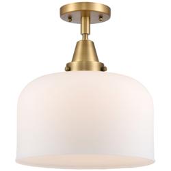 Caden Bell 12" Flush Mount - Brushed Brass - Matte White Shade