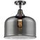 Caden Bell 12" Flush Mount - Oil Rubbed Bronze - Plated Smoke Shade