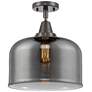 Caden Bell 12" Flush Mount - Oil Rubbed Bronze - Plated Smoke Shade
