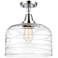 Caden Bell 12" Flush Mount - Polished Chrome - Clear Deco Swirl Shade