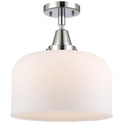 Caden Bell 12" Flush Mount - Polished Chrome - Matte White Shade
