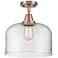 Caden Bell 12" LED Flush Mount - Antique Copper - Clear Shade