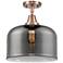 Caden Bell 12" LED Flush Mount - Antique Copper - Plated Smoke Shade