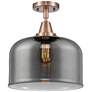 Caden Bell 12" LED Flush Mount - Antique Copper - Plated Smoke Shade
