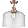 Caden Bell 12" LED Flush Mount - Antique Copper - Seedy Shade