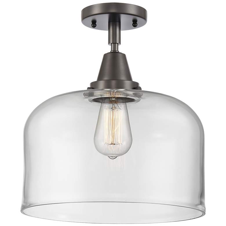 Image 1 Caden Bell 12" LED Flush Mount - Oil Rubbed Bronze - Clear Shade