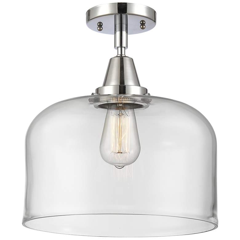 Image 1 Caden Bell 12" LED Flush Mount - Polished Chrome - Clear Shade