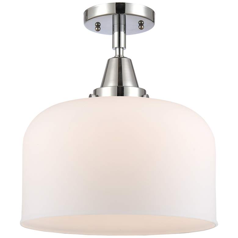 Image 1 Caden Bell 12" LED Flush Mount - Polished Chrome - Matte White Shade