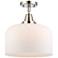 Caden Bell 12" LED Flush Mount - Polished Nickel - Matte White Shade