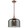 Caden Bell 12" Wide Copper Stem Hung Mini Pendant w/ Plated Smoke Shad