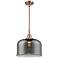 Caden Bell 12" Wide Copper Stem Hung Mini Pendant w/ Plated Smoke Shad