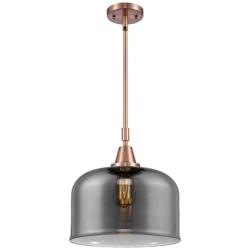 Caden Bell 12" Wide Copper Stem Hung Mini Pendant w/ Plated Smoke Shad