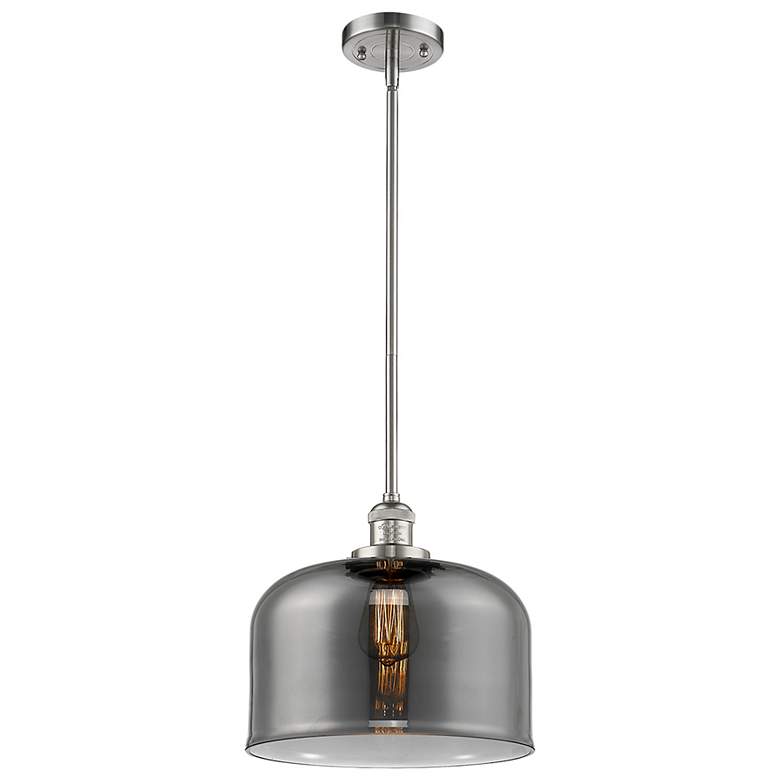 Image 3 Caden Bell 12" Wide Copper Stem Hung Mini Pendant w/ Plated Smoke Shad more views