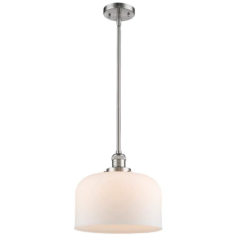 Image 3 Caden Bell 12" Wide Matte Black Stem Hung Mini Pendant w/ Matte White more views