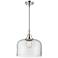 Caden Bell 12" Wide Polished Chrome Stem Hung Mini Pendant w/ Clear Sh