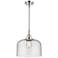 Caden Bell 12" Wide Polished Chrome Stem Hung Mini Pendant w/ Seedy Sh