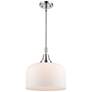 Caden Bell 12" Wide Polished Chrome Stem Hung Mini Pendant w/ White Sh