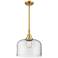 Caden Bell 12" Wide Satin Gold Stem Hung Mini Pendant w/ Clear Shade