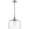 Caden Bell 12"W Polished Chrome Stem Hung Mini Pendant w/ Deco Swirl S