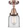 Caden Bell 5" Flush Mount - Antique Copper - Clear Shade
