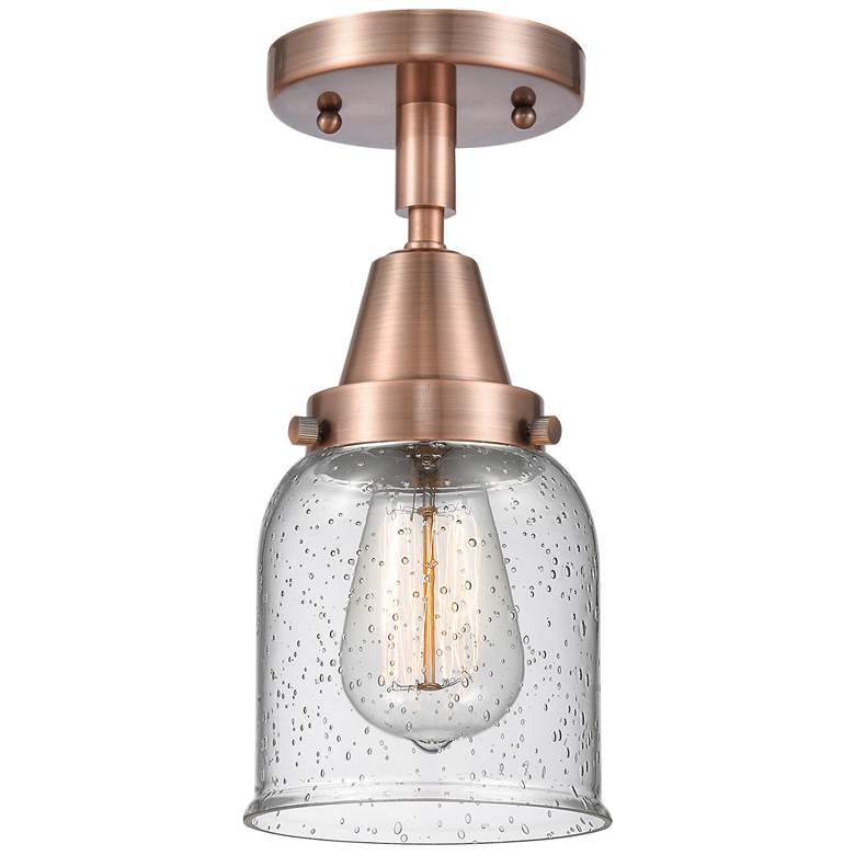 Image 1 Caden Bell 5" Flush Mount - Antique Copper - Seedy Shade