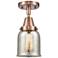 Caden Bell 5" Flush Mount - Antique Copper - Silver Mercury Shade