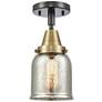 Caden Bell 5" Flush Mount - Black Antique Brass - Silver Mercury Shade