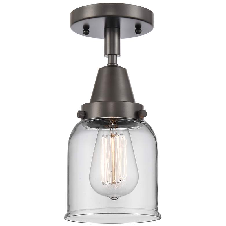 Image 1 Caden Bell 5" Flush Mount - Oil Rubbed Bronze - Clear Shade