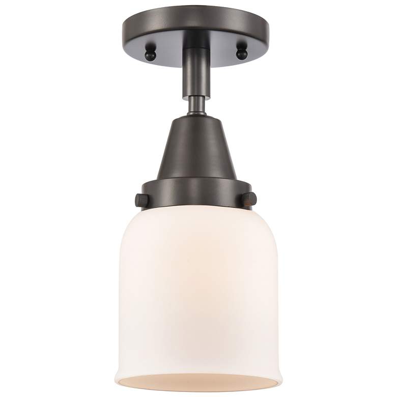 Image 1 Caden Bell 5" Flush Mount - Oil Rubbed Bronze - Matte White Shade