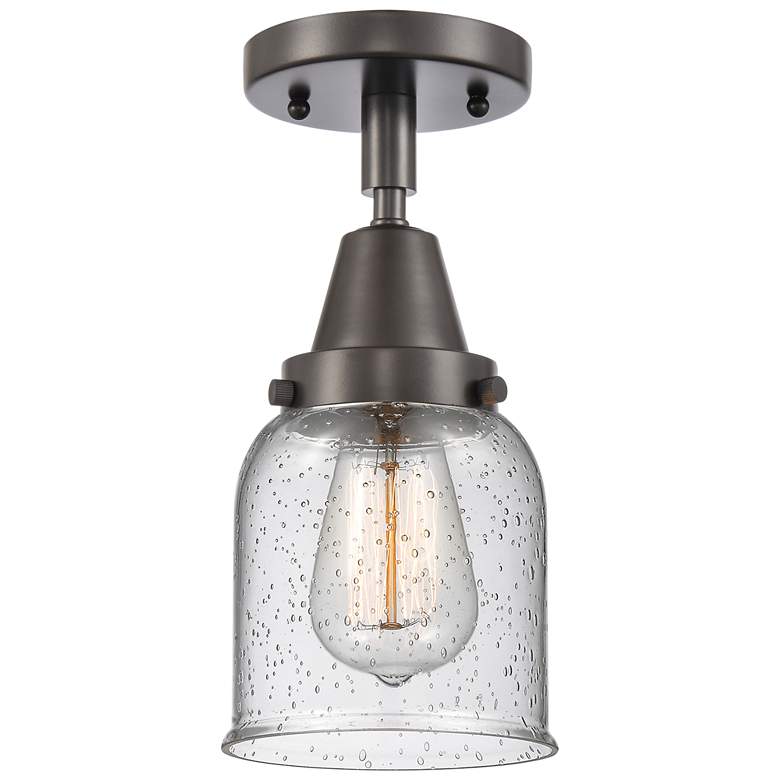 Image 1 Caden Bell 5" Flush Mount - Oil Rubbed Bronze - Seedy Shade