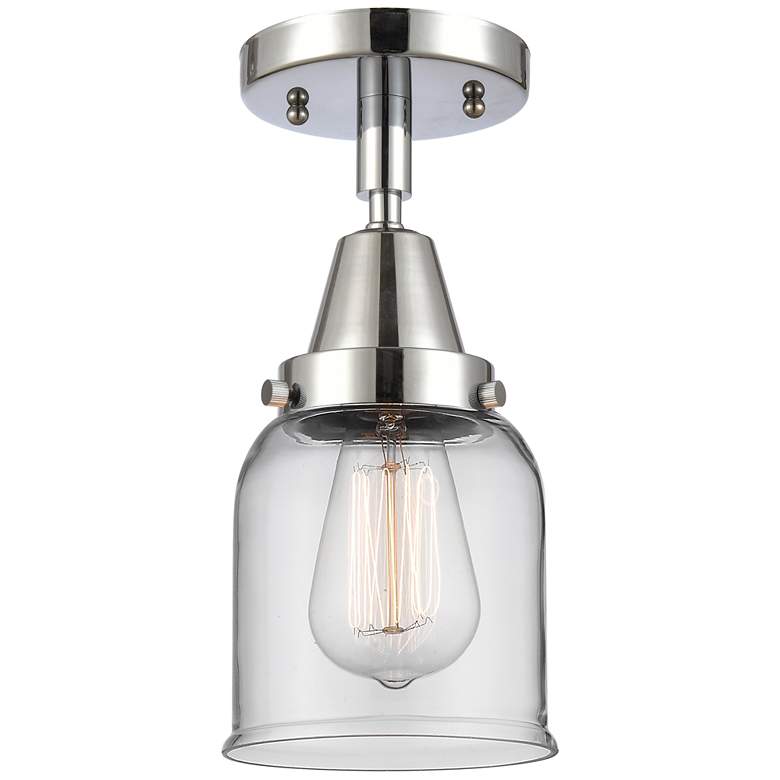 Image 1 Caden Bell 5" Flush Mount - Polished Chrome - Clear Shade