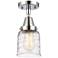 Caden Bell 5" Flush Mount - Polished Chrome - Deco Swirl Shade