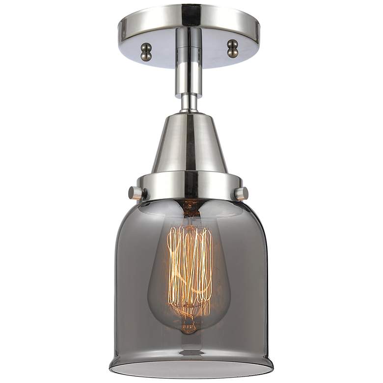 Image 1 Caden Bell 5" Flush Mount - Polished Chrome - Plated Smoke Shade