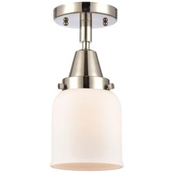 Caden Bell 5" Flush Mount - Polished Nickel - Matte White Shade