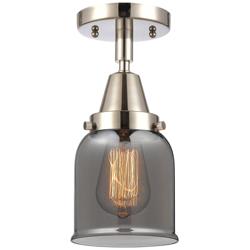 Caden Bell 5" Flush Mount - Polished Nickel - Plated Smoke Shade