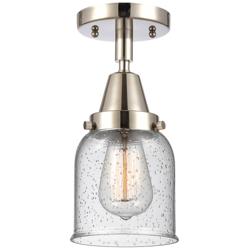 Caden Bell 5" Flush Mount - Polished Nickel - Seedy Shade
