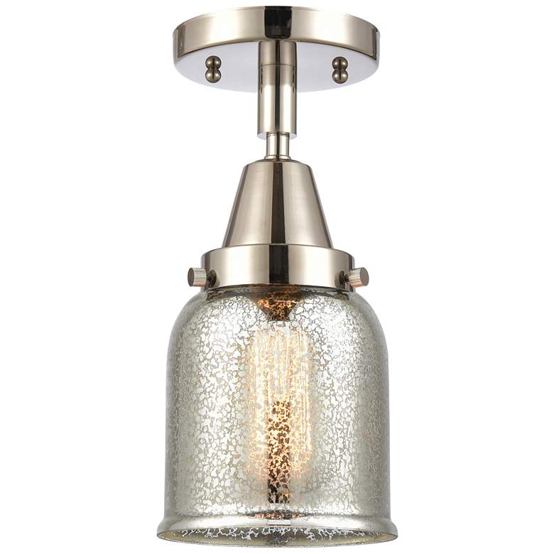 Image 1 Caden Bell 5" Flush Mount - Polished Nickel - Silver Mercury Shade