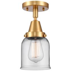 Caden Bell 5" Flush Mount - Satin Gold - Clear Shade