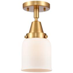 Caden Bell 5" Flush Mount - Satin Gold - Matte White Shade
