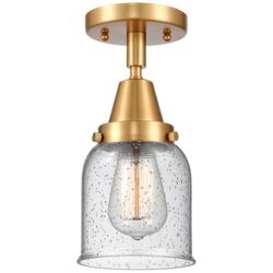 Caden Bell 5" Flush Mount - Satin Gold - Seedy Shade