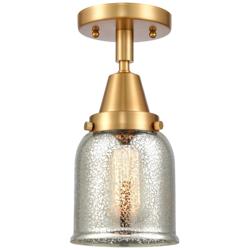 Caden Bell 5" Flush Mount - Satin Gold - Silver Mercury Shade
